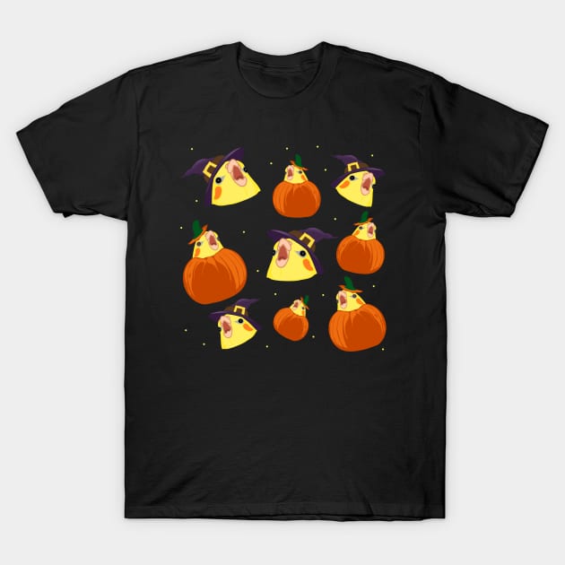 halloween cockatiel pattern T-Shirt by FandomizedRose